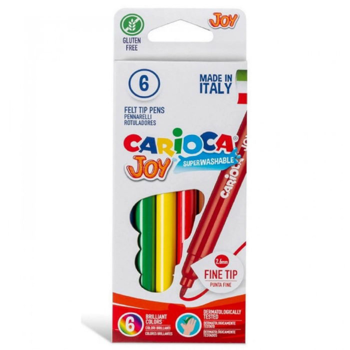 Μαρκαδόροι Carioca Joy 6 τεμαχίων σε συσκευασία πολλαπλών χρωμάτων