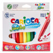 Σετ 12 μαρκαδόρων Carioca Jumbo 40569, barcode 8003511405694, με χοντρή στρογγυλή μύτη, υδατοδιαλυτό μη τοξικό μελάνι, για παιδιά από 2 ετών