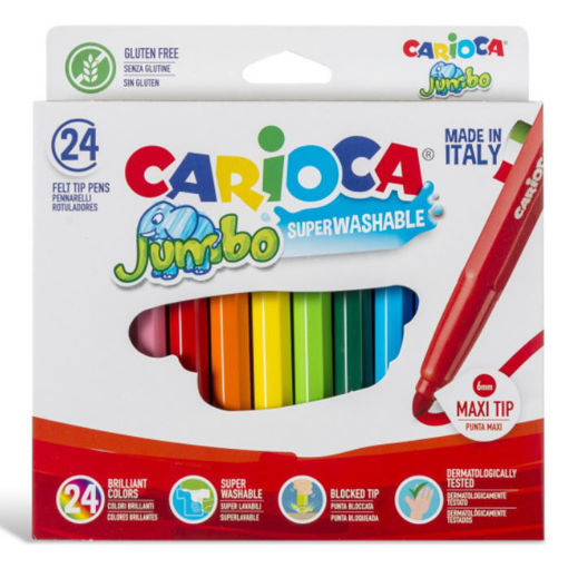 Carioca Jumbo μαρκαδόροι 24 τεμαχίων – παιδικοί χοντροί μαρκαδόροι με πλενόμενο μελάνι