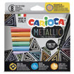 Συσκευασία μαρκαδόρων Carioca Metallic 8 τεμαχίων με μεταλλικά χρώματα κωδικός 43162 EAN 8003511431624