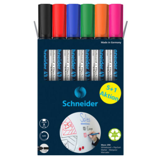 Μαρκαδόροι πίνακα Schneider Maxx 290 set 5+1τεμ. 4004675141064 Lichnaribooks