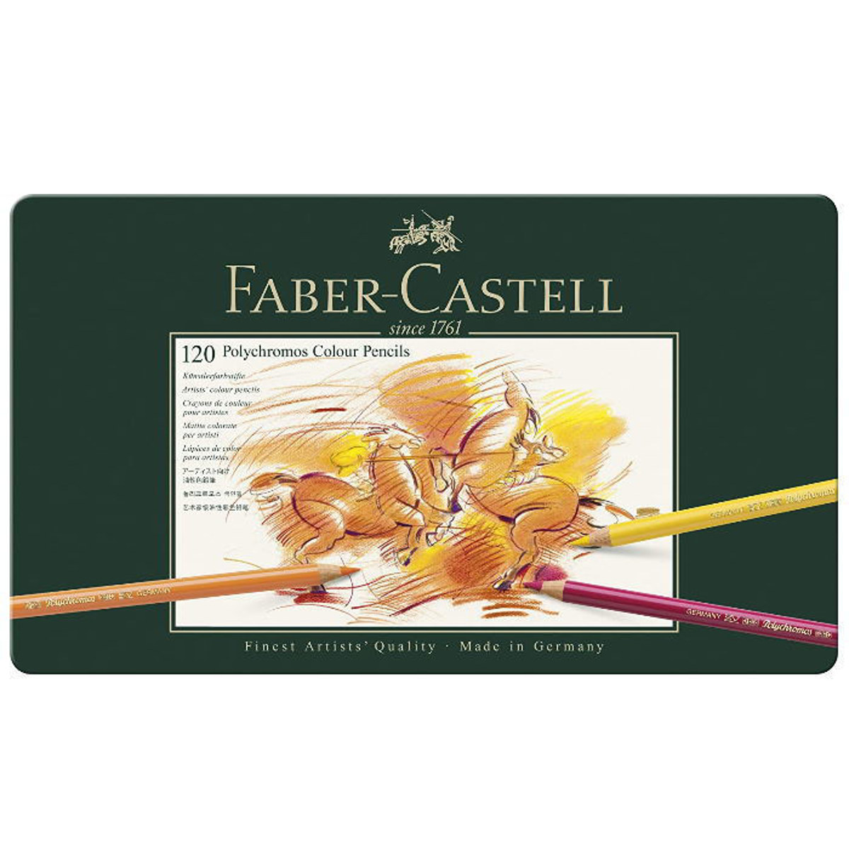 Επαγγελματικό σετ 120 χρωμάτων Faber-Castell Polychromos σε μεταλλική κασετίνα 4005401100119.