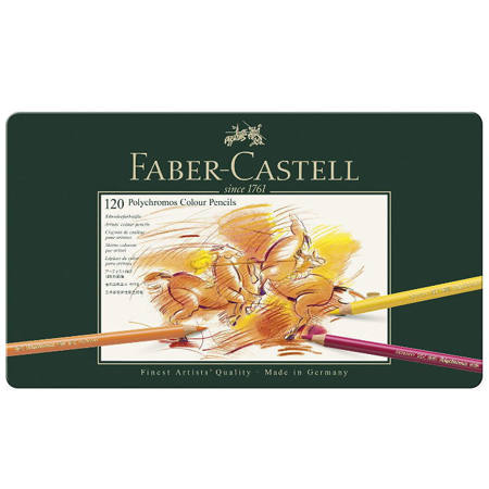 Επαγγελματικό σετ 120 χρωμάτων Faber-Castell Polychromos σε μεταλλική κασετίνα 4005401100119.
