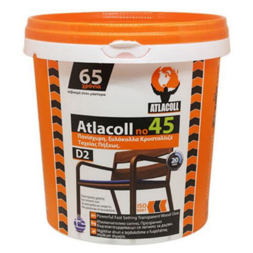 Atlacoll 45 Very Fast 1000gr, ατλακόλ γρήγορου στεγνώματος για ξύλο, χαρτί και κατασκευές, EAN 5204580050362, Lichnaribooks