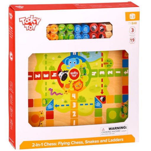 Σετ επιτραπέζιων παιχνιδιών Γκρινιάρης και Φιδάκι με πολύχρωμα πιόνια-ζωάκια σε πρακτική συσκευασία