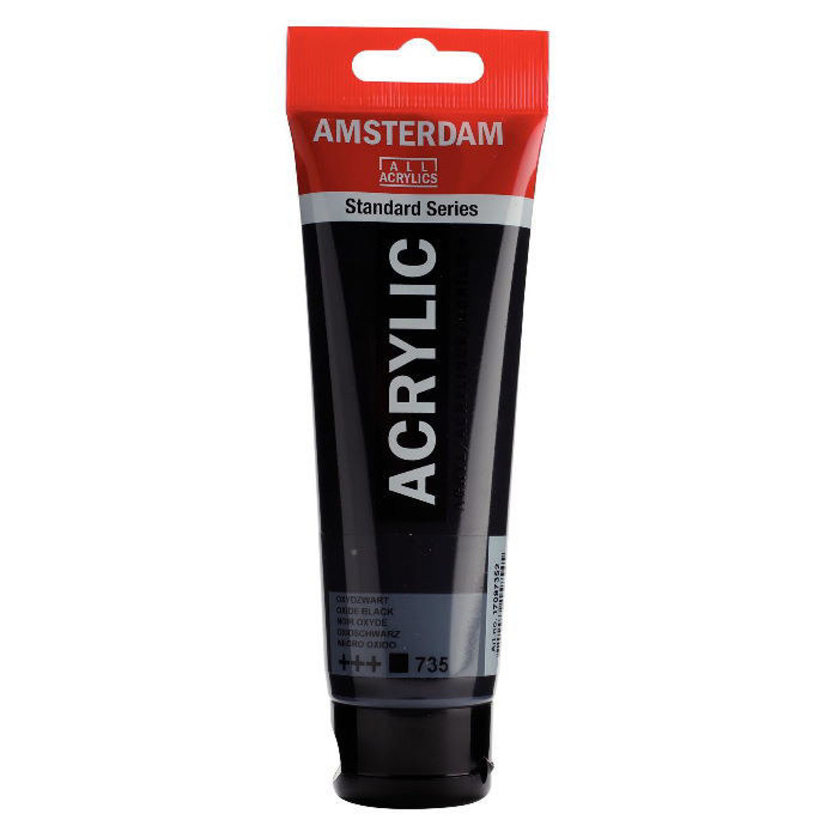 Σωλήνα ακρυλικού χρώματος Amsterdam Oxide Black 735 120ml με μαύρο χρώμα και αριθμό χρώματος