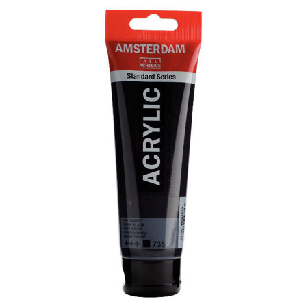 Σωλήνα ακρυλικού χρώματος Amsterdam Oxide Black 735 120ml με μαύρο χρώμα και αριθμό χρώματος