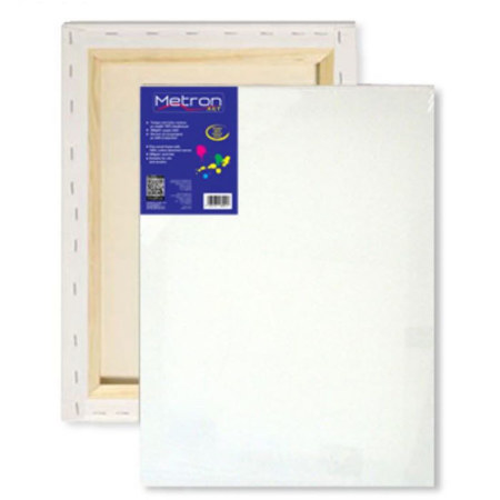 Τελάρο ζωγραφικής Metron 20×30 εκατοστά με λευκό βαμβακερό μουσαμά έτοιμο για άμεση εικαστική χρήση