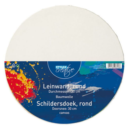 Τελάρο ζωγραφικής Stylex στρογγυλό 30cm – Βαμβακερός καμβάς με ξύλινο πλαίσιο – EAN 4044186286588