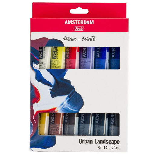Σετ ακρυλικά χρώματα Amsterdam Talens 12x20ml (161820412) – ζωηρά ακρυλικά για καμβά, χαρτί και ξύλο