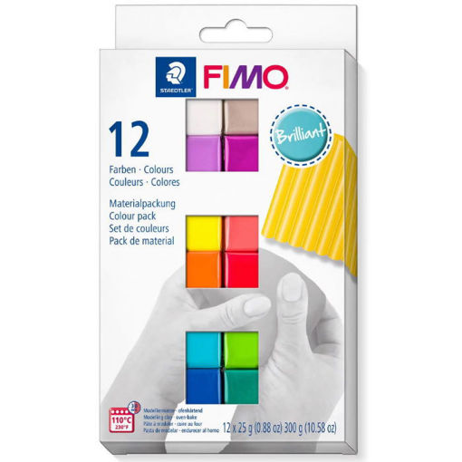 Fimo Soft Brillant Staedtler σετ 12 τεμαχίων – Πηλός χειροτεχνίας σε λαμπερές αποχρώσεις – EAN 4007817053416