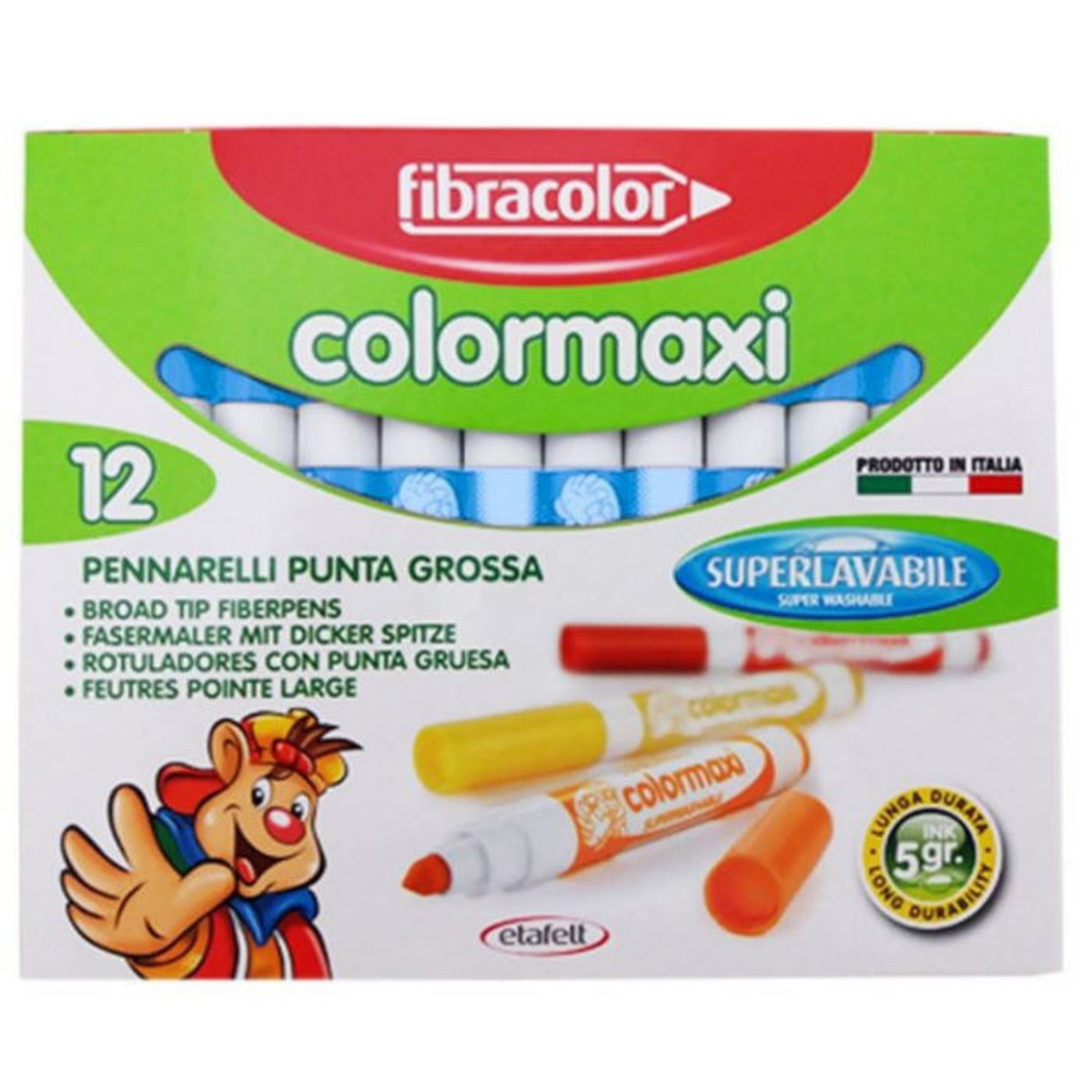Σετ 12 μαρκαδόροι Fibracolor Colormaxi σε γαλάζιο χρώμα