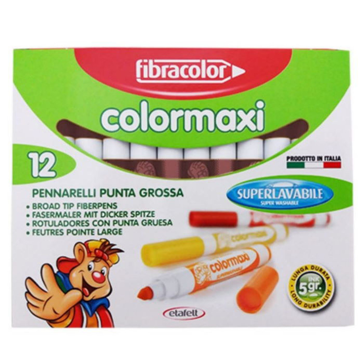 Σετ 12 μαρκαδόροι Fibracolor Colormaxi σε καφέ χρώμα