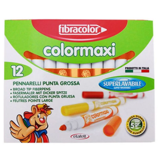 Μαρκαδόροι Fibracolor Colormaxi πορτοκαλί 12τεμ 5gr ink 8008621017713 Lichnaribooks