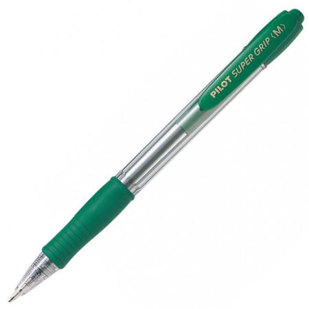 Στυλό Pilot Super Grip medium πράσινο με κλικ και κλιπ σε φωτογραφία προϊόντος