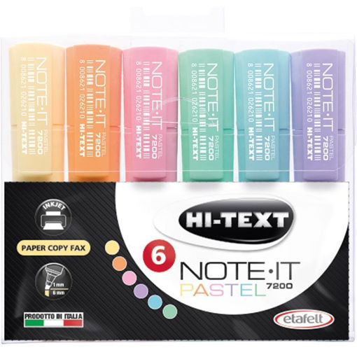 Μαρκαδόροι υπογραμμίσεως Pastel 6τεμ 1-6mm Hi-Text 8008621026241 Lichnaribooks