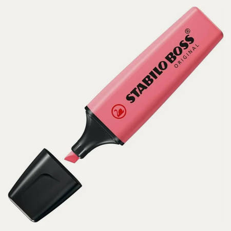 Μαρκαδόρος υπογραμμίσεως Stabilo Boss Pastel Cherry Pink 70/150 με ροζ-κερασί απόχρωση. 2. Barcode EAN: 4006381557955. 3. Lichnaribooks