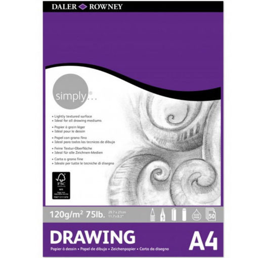 Daler Rowney Simply Drawing μπλοκ σχεδίου 120gsm A4 50 φύλλα 5011386082837 διαθέσιμο στο