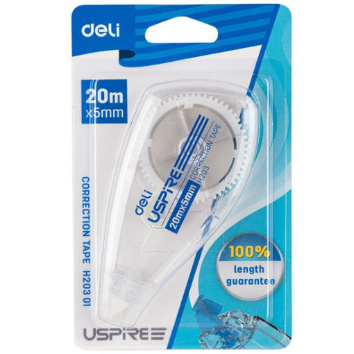 Deli cover up uspire EH20301, διορθωτική ταινία 5mm πλάτος και 20m μήκος, EAN 6921734997296, Lichnaribooks