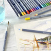Ξυλομπογιές Faber-Castell Goldfaber Aqua με ακουαρέλα σκίτσο, πινέλο και χαρτί ζωγραφικής