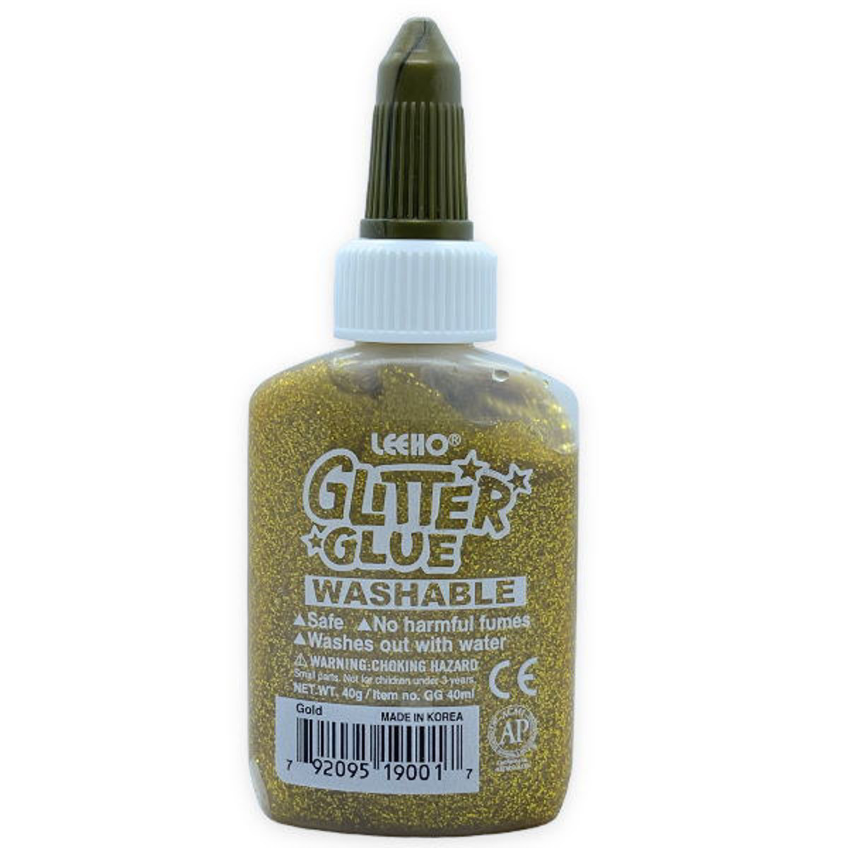 Κόλλα glitter Leeho 40gr χρυσή για χειροτεχνία και σχέδια