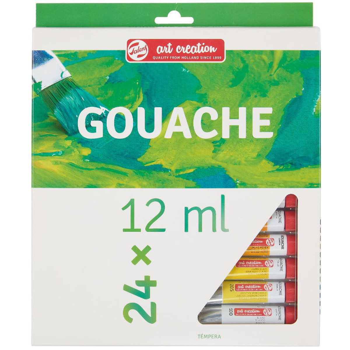 Σετ χρωμάτων Gouache Talens Art Creation 24 τεμαχίων των 12ml, ζωηρές αποχρώσεις για καλλιτέχνες, EAN 8712079312947, Lichnaribooks.