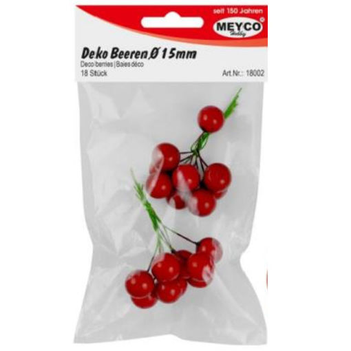 Διακοσμητικά μούρα Meyco κόκκινα 2 τεμάχια για χειροτεχνίες – EAN 4028245180024