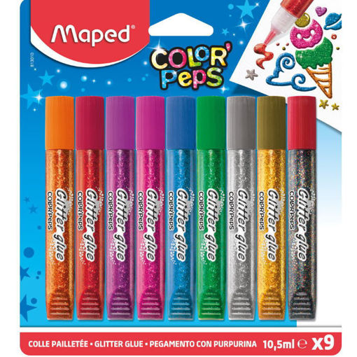 Κόλλα με γκλίτερ Maped σε blister 10,5ml – ιδανική για παιδικές χειροτεχνίες και διακοσμήσεις με λάμψη