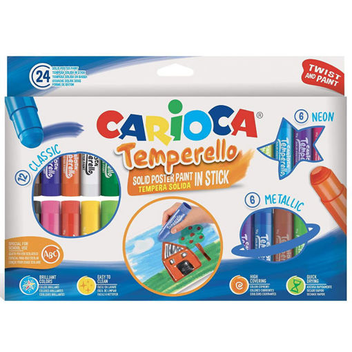 Carioca Temperello μαρκαδόροι 24 τεμαχίων – μαρκαδόροι σε μορφή τέμπερας για παιδιά