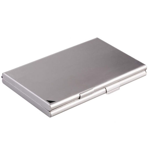 Θήκη επαγγελματικών καρτών αλουμινίου Durable Duo 2433 ασημί χρώματος κλειστή.