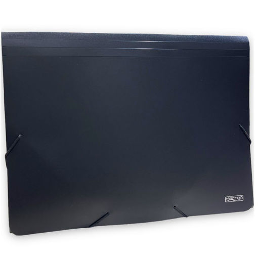 Φάκελος Metron Α4 με λάστιχο, 12 θέσεων, μαύρος για οργάνωση εγγράφων, EAN 5205135087871, Lichnaribooks