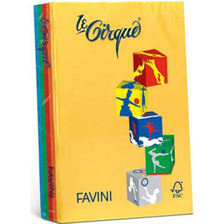 Χαρτί Favini Α4 80gr 80-ASS-B, πακέτο 500 φύλλων σε 5 χρώματα για εκτύπωση και χειροτεχνία, EAN 8025478321060, Lichnaribooks