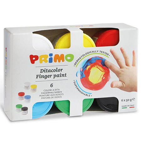Δακτυλομπογιές Primo 6 τεμαχίων των 50gr