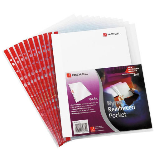 Ζελατίνες A4 Rexel 12253 περφορέ πλαϊνού ανοίγματος 90mic 25 τεμαχίων