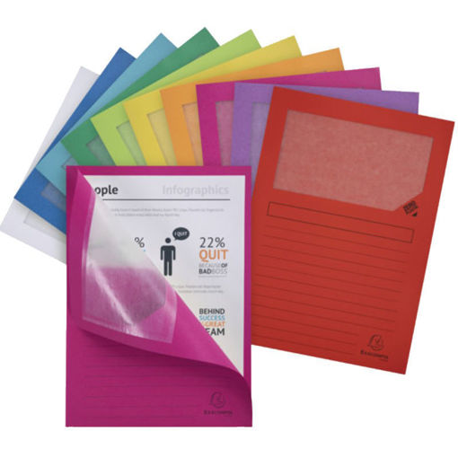 Υποφάκελοι με παράθυρο Α4 10 χρώματα Exacompta 50τμχ 3130630500001 Lichnaribooks