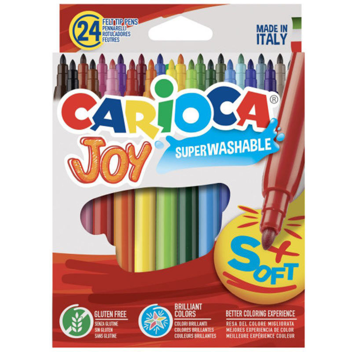 Σετ Carioca Joy με 24 λεπτούς πλενόμενους μαρκαδόρους ζωγραφικής σε διάφορα χρώματα