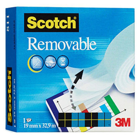 Σελοτέιπ Scotch Removable 811 19×33, μπροστινή όψη συσκευασίας