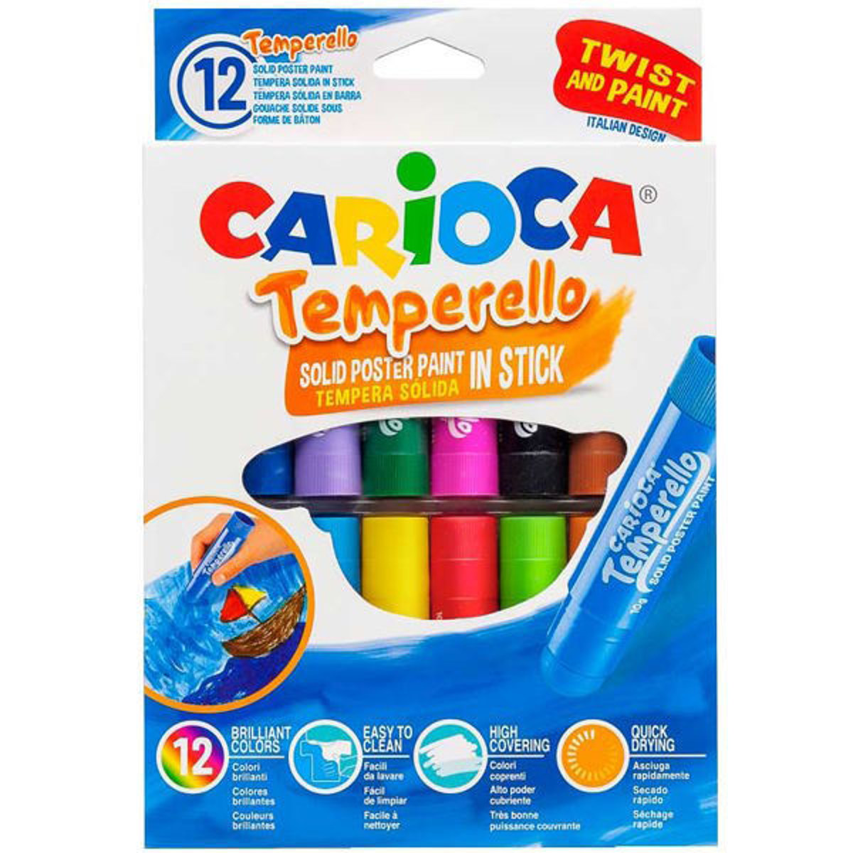 Συσκευασία Carioca Temperello 12 τεμαχίων στικ τέμπερας κωδικός 42738 EAN 8003511427184