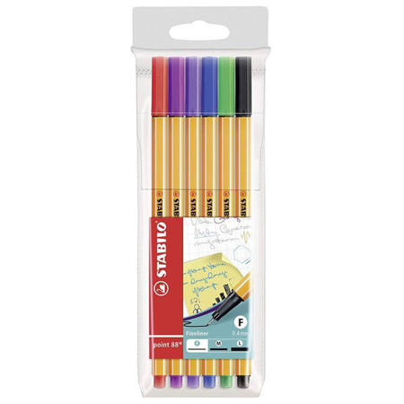 Μαρκαδοράκια Stabilo Point 88 Set 6 τεμαχίων 0.4mm με EAN 4006381316132