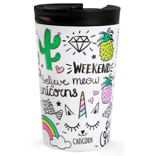 Ανοξείδωτη κούπα iDrink Unicorn ID0242 350ml – θερμός με μονόκερο και διπλό τοίχωμα για καφέ ή τσάι