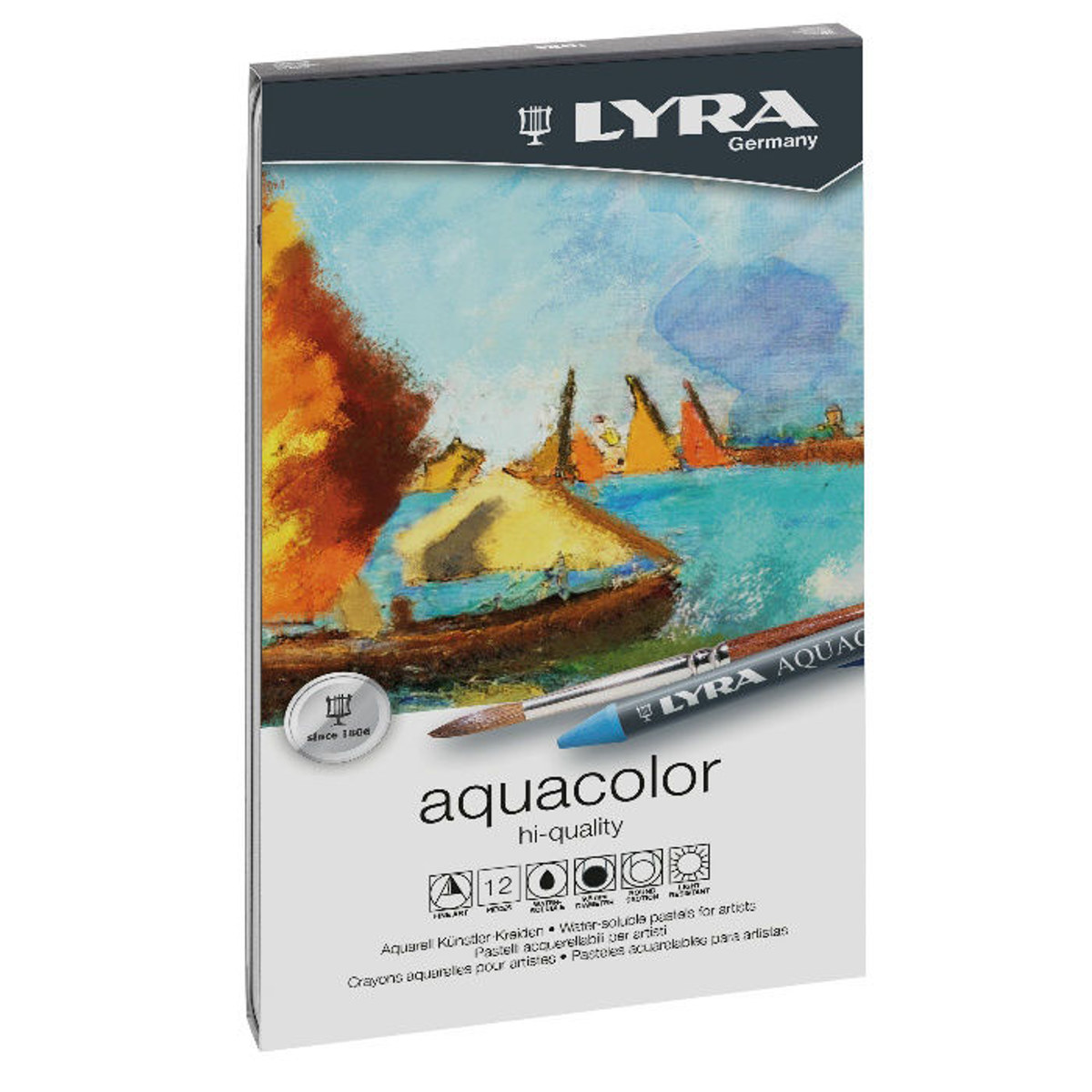 Εικόνα της Κηρομπογιές Lyra Aquacolor υδατοδιαλυτές 12τμχ. 5611120