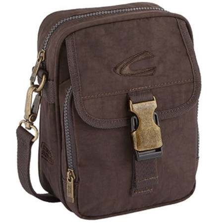 Ανδρική τσάντα ώμου Camel Active Journey σε καφέ χρώμα με το λογότυπο της μάρκας στην μπροστινή πλευρά