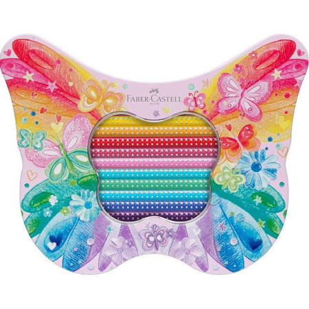 Ξυλομπογιές Faber Castell Grip Sparkle Πεταλούδα 20τμχ 4005402019717 Lichnaribooks