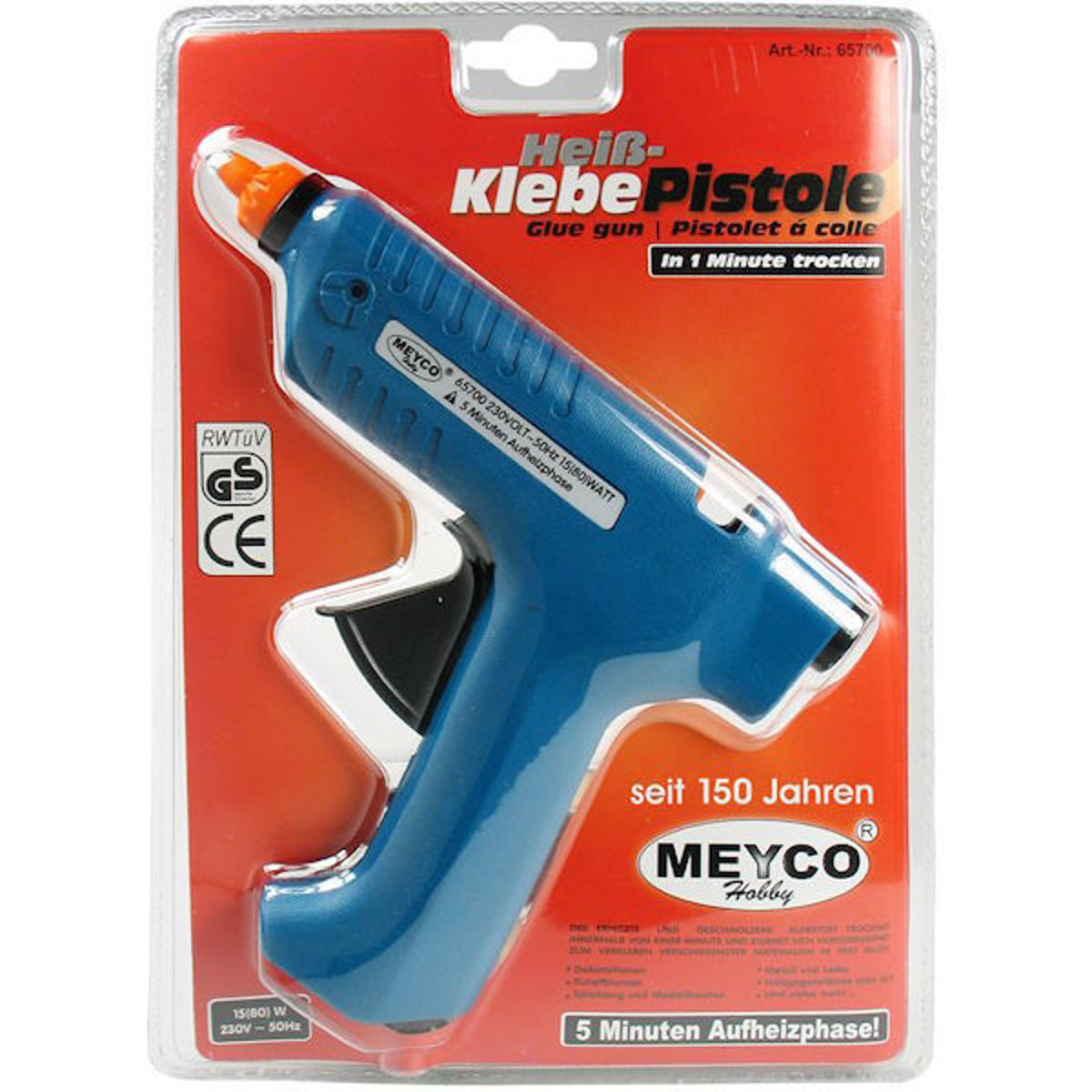 Πιστόλι σιλικόνης Meyco 80W για ράβδους Ø11mm – Κωδικός 65700 – EAN 4028245657007