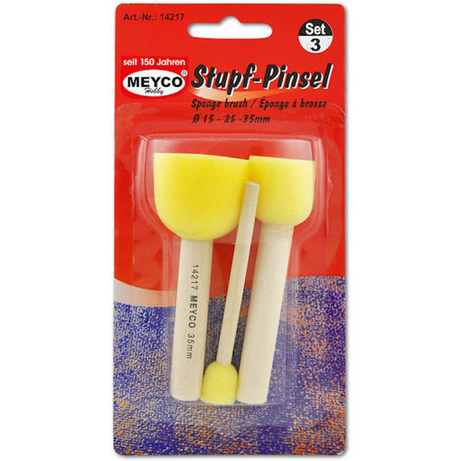Σετ 3 σπόγγων Meyco με λαβή 15-25-35mm για παιδική ζωγραφική – Κωδικός 14217 – EAN 4028245142176
