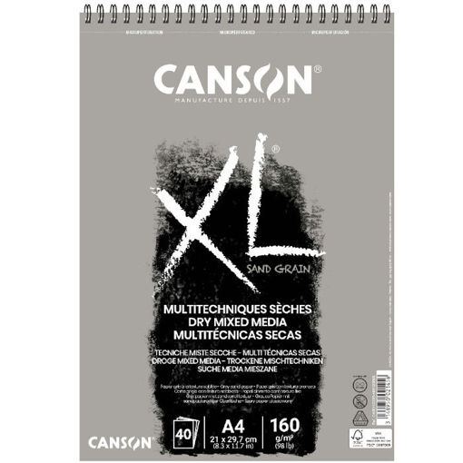 Εικόνα της Μπλοκ Canson XL sand grain grey 40φ. A4 160gr.