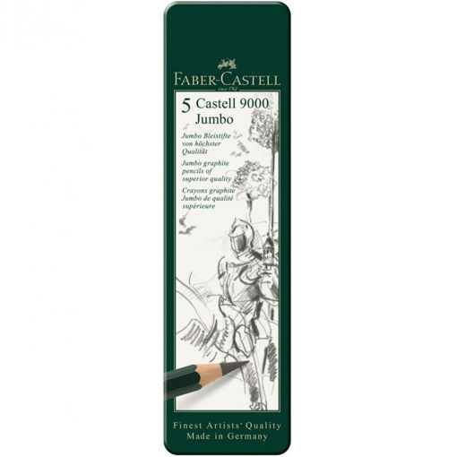 Σετ μολυβιών γραφίτη Faber Castell 9000 Jumbo 5 τεμάχια σε προβολή προϊόντος EAN 4005401193050 Lichnaribooks