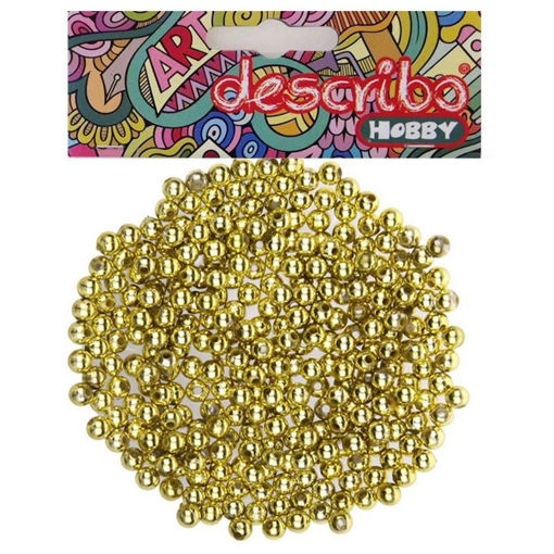 Εικόνα της Πέρλες πλαστικές χρυσές 250τεμ. 6mm Describo DES-0062