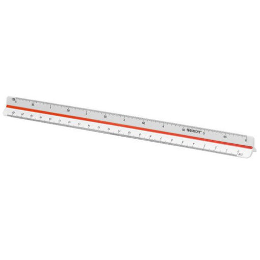 Κλιμακόμετρο Westcott 30cm E-10163 με κλίμακες 1:20 έως 1:125 για τεχνικό σχέδιο, EAN 4027521512337, Lichnaribooks