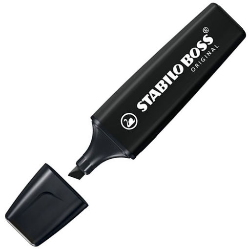 Μαρκαδόρος υπογραμμίσεως Stabilo Boss Nature Black 70/46, μαύρη φυσική απόχρωση, EAN 4006381599771, Lichnaribooks